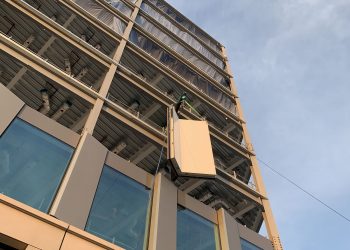 unitised curtain wall installation